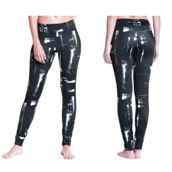 $88 Nautica Metropolis Leggings Pants XSmall 0 2 Black Allover Print Fitted NWT - Picture 1 of 12